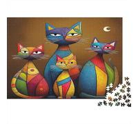 Colorful Cat Family Colourful Cozy Cat in Sunlight 1000 Pcs Puzzle for Adults Beautiful Decoration Puzzle Fun Present 70x50cm/1000pcs