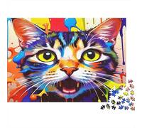 Colorful Cat Painting Puzzle Mil Piezas Adultos Y Ni?os Reto Mental para Expertos Elección Amazon Noche En Familia Cartón Premium 52x38cm/1000pcs