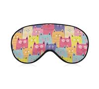 Colorful Cats Kitty Soft Eye Masks con correa ajustable Ligero Cómodo venda para los ojos para dormir
