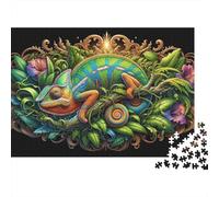 Colorful Chameleon Artwork Puzzles Imposible,desafío para Adultos Juego Educativo 1000 Piezas Obra De Arte De Juego De para Adultos Y Niños A Partir De 12 Años 70x50cm/1000pcs