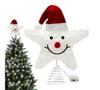 Colorful Christmas Tree Decor, Golden Star Christmas Topper, 10-Inch Christmas Tree Star, 25x30 cm, / 9.84x11.81in, Christmas Tree Star Topper with LED Lights for Christmas Tree