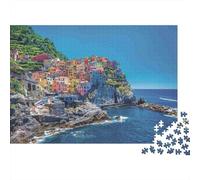 Colorful Coastal Village 100% Recycled Cardboard Butterfly on Petals 1000 Piece Puzzle for Adults The Impossible Challenge 38x26cm/1000pcs