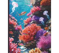 Colorful Coral Reef Journal - 7.5x9.25 College Ruled Notebook With Header, 120 Pages | Ocean, Marine, and Underwater Adventure Writing Book
