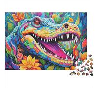 Colorful Crocodile Art Colourful Calm Lake at Dusk 1000 Pcs Jigsaw for Adults & Kids Unique Challenging Fun Activity 70x50cm/1000pcs
