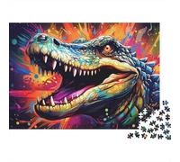 Colorful Crocodile Head 100% Recycled Cardboard Warm Sunset Landscape 1000 Piece Jigsaws for Adults Brain Development Classic Games 38x26cm/1000pcs