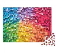 Colorful Cube Wall Puzzle 1000p para Adultos Muy Difícil Reto Mental Mejor Valorados Mejora De La Concentración Cartón Grueso 52x38cm/1000pcs