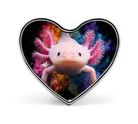 Colorful Cute Axolotl Heart Lapel Pin Enamel Badge Brooches Clothing Decor for Wedding Party Costume Accessory
