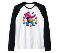 Colorful Dabbing Gummy Bear Candy Lovers Kids Boys Bear Dab Camiseta Manga Raglan