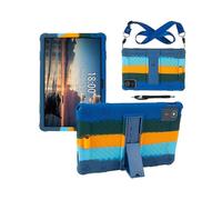(Colorful Dark Blue) For Lenovo Tab M11 Case Retro Textured Pc Kickstand Silicone Tablet Cover With Shoulder Strap