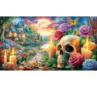 Colorful-Day-of-The-Dead-Skeleton-Woman 1000 Piezas Puzzle Reciclado para Adultos Juego Educativo relajación Desafiante Idea de Regalo 38x52/1000pcs