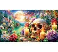 Colorful-Day-of-The-Dead-Skeleton-Woman Puzzle de 1000 Piezas Reciclado Regalo Divertido Juego Familiar para Adultos y niños de 12 años en adelante 70x50/1000pcs