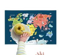 Colorful Desk Writing Mat, Dinosaur World Map Desk Pad, 17.11 Inches Student Desks Organizer with Smooth, Table Protector Desks Mat, Waterproof Mousepad with Design Mats for Home School Studio