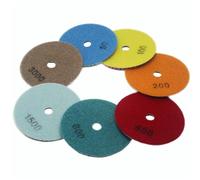 Colorful Diamond Wet Polishing Pad 4 Inch 100mm for Marble Granite Engineered Stone Grinding Diamond Tool(7 Step)