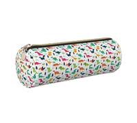 Colorful Dinosaurs1 - Estuche triangular con estampado de dinosaurios de gran capacidad, organizador de papelería elegante, Gold, One Size, Organizador de bolsas