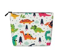 Colorful Dinosaurs1 - Organizador de viaje para mujer, bolsa de cosméticos de cáñamo falso, gran capacidad, con cremallera