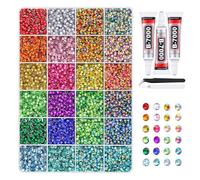 Colorful DIY Resin Rhinestone Kit, Bedazzling Kit, 3mm Rainbow Jelly Rhinestones Gems, Multicolor 3mm Flatback Gems for Diamond Art,Clothing, DIY Nail Art & Crafts Decor Projects (color F)