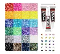 Colorful DIY Resin Rhinestone Kit, Bedazzling Kit, 3mm Rainbow Jelly Rhinestones Gems, Multicolor 3mm Flatback Gems for Diamond Art,Clothing, DIY Nail Art & Crafts Decor Projects (color B)