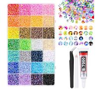 Colorful DIY Resin Rhinestone Kit, Bedazzling Kit, 3mm Rainbow Jelly Rhinestones Gems, Multicolor 3mm Flatback Gems for Diamond Art,Clothing, DIY Nail Art & Crafts Decor Projects (color C)