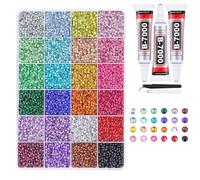 Colorful DIY Resin Rhinestone Kit, Bedazzling Kit, 3mm Rainbow Jelly Rhinestones Gems, Multicolor 3mm Flatback Gems for Diamond Art,Clothing, DIY Nail Art & Crafts Decor Projects (color E)