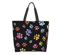 Colorful Dog Gone Pawful Paws Bolsa de mano impermeable para mujer de gran capacidad para hombro bolsas de compras de comestibles