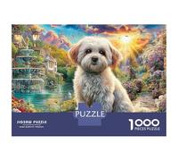 Colorful Dog in Calle del Graffiti Puzzle 1000 Piezas para Adultos Y Niños Shih Tzu Lakeside Pueblo Impossible Rompecabezas Juego Familiar Regalo De Decoración del Hogar 70x50cm/1000pcs