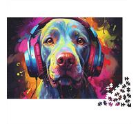 Colorful Dog Listening Puzzle 1000p Adultos Y Ni?os Juego De Lógica Noche En Familia Mejor Valorados Entrenamiento Mental Cartón Premium 38x26cm/1000pcs
