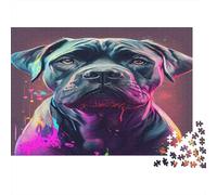 Colorful Dog Portrait 100% Recycled Cardboard Neon Cane Corso 1000 Piece Adult Jigsaws Beautiful Decoration Puzzle 70x50cm/1000pcs