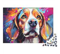 Colorful Dog Portrait Colourful Fluffy Rabbit Portrait 1000 Pieces Jigsaws Adults The Impossible Challenge Home Activity 52x38cm/1000pcs