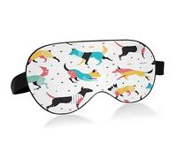 Colorful Dogs Sleep Mask Lightweight Soft Breathable Eye Mask with Adjustable Strap Blackout Eye Mask for Women Men for Travel Night Sleeping