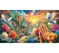 Colorful-Dove-with-Roses-and-Hearts 1000 Piezas Puzzle Reciclado Juego Familiar Divertido para Adultos Desafiante Actividad en casa 70x50/1000pcs