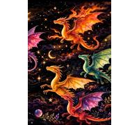 Colorful Dragon Notebook Journal Blank Wide Ruled Pages Paper Composition Book Daily Planner Notes