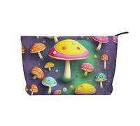 Colorful Dream Mushroom - Bolsa de cosméticos de pana para mujer, cartera portátil con cremallera, adecuada para viajes y almacenamiento diario de cosméticos,