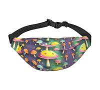 Colorful Dream Mushroom - Riñonera cruzada grande para deportes, correr, ciclismo, viajes, pesca, niños, color negro, talla única