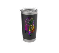 Colorful Dreamcatcher Feathers Native Tribal Vaso térmico de acero inoxidable de doble pared