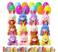 Colorful Easter Eggs - Toy Hunt Ornaments, 12 pulgadas mini Doll with Charm, Plush Bunny Pair with Fun, Seasonal Basket Accent, Celebration Filler for Daycare, Birthday, Playroom, Nursery