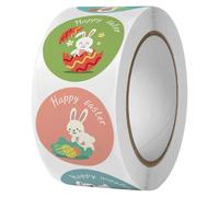 Colorful easterStickers - 2.17x2.17x1.18in Bunny and Holiday Themed Sticker Roll | Happy easterDecorative Stickers For Crafts, Party Decorations, Envelope Seals, Scrapbooking, Gift Tags, Kids