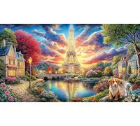 Colorful-Eiffel-Tower-Splash-Art 1000 Piezas Puzzle Reciclado para Adultos Juego Educativo relajación Desafiante Idea de Regalo 38x26/1000pcs