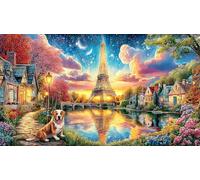 Colorful-Eiffel-Tower-Splash-Art Puzzle de 1000 Piezas Reciclado Regalo Divertido Juego Educativo para Adultos Desafiante Idea de Regalo 70x50/1000pcs