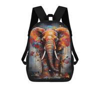 Colorful Elephant Painting Artwork-4 Mochilas Impresas En 3D Para Niños 17inch Mochilas De Moda Informales Para El Día A Día, Bolsas De Viaje, Mochilas Informales Para Exteriores Para Niños Y Niñas