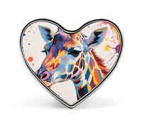 Colorful Elephant Painting Lapel Pin Heart Brooches And Pins - Metal Badge for Shirts, Jackets, Hats | Durable Fashion Accessory & Gift for Men, Women, Events