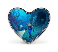 Colorful Elephant Painting Lapel Pin Heart Brooches And Pins - Metal Badge for Shirts, Jackets, Hats | Durable Fashion Accessory & Gift for Men, Women, Events