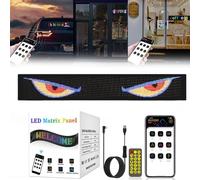 Colorful Eye Lamp Soft Screen for Car Windows, DIY Car Dynamic LED Smart Colorful Eye Lamp Soft Screen, Led Eyes for Car Window (4.7 * 23.4in)