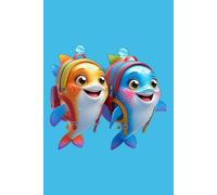 Colorful Fantasy Fish | Lined Notebook with Cute Ocean Friends: Playful Cartoon Sea Creatures | 60-Page Writing Journal for Kids