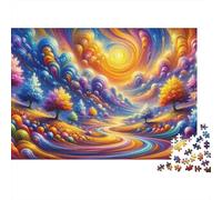 Colorful Fantasy Landscape-1 Puzzles Imposible,desafío for Adults Entretenimiento Creativo 1000 Piezas Obra De Arte De Juego De para Adultos Y Niños A Partir De 12 Años 52x38cm/1000pcs