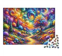 Colorful Fantasy Landscape-2 Puzzles Imposible,desafío para Adultos Juego Educativo 1000 Piezas Obra De Arte De Juego De para Adultos Y Niños 38x26cm/1000pcs