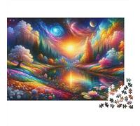 Colorful Fantasy Landscape-3 Puzzle Imposible,desafío for Adults Entretenimiento Creativo 1000 Piezas Obra De Arte De Juego De para Adultos Y Niños Mayores De 12 Años 38x26cm/1000pcs