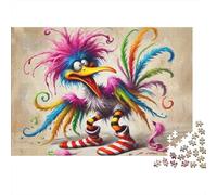 Colorful Feathered Bird 100% Recycled Cardboard Crazy Colorful Bird 1000 Piece Jigsaw for Adults Unique Beautiful Decoration Puzzle 70x50cm/1000pcs