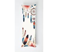 Colorful Feathers Body Pillow Case Cover 50x135cm, Long Backrest Cushion Pillow Protector with Zipper, Decorative Bedding Pillowcase, Soft Body Pillow Cover for Couch Bedroom Flowers
