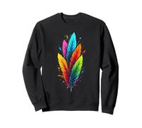 Colorful Feathers Tribal Native American Indian Indigenous Sudadera
