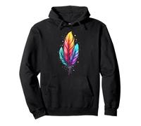 Colorful Feathers Tribal Native American Indian Indigenous Sudadera con Capucha